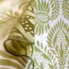 Sheer lime green tropical tablecloth and runner.