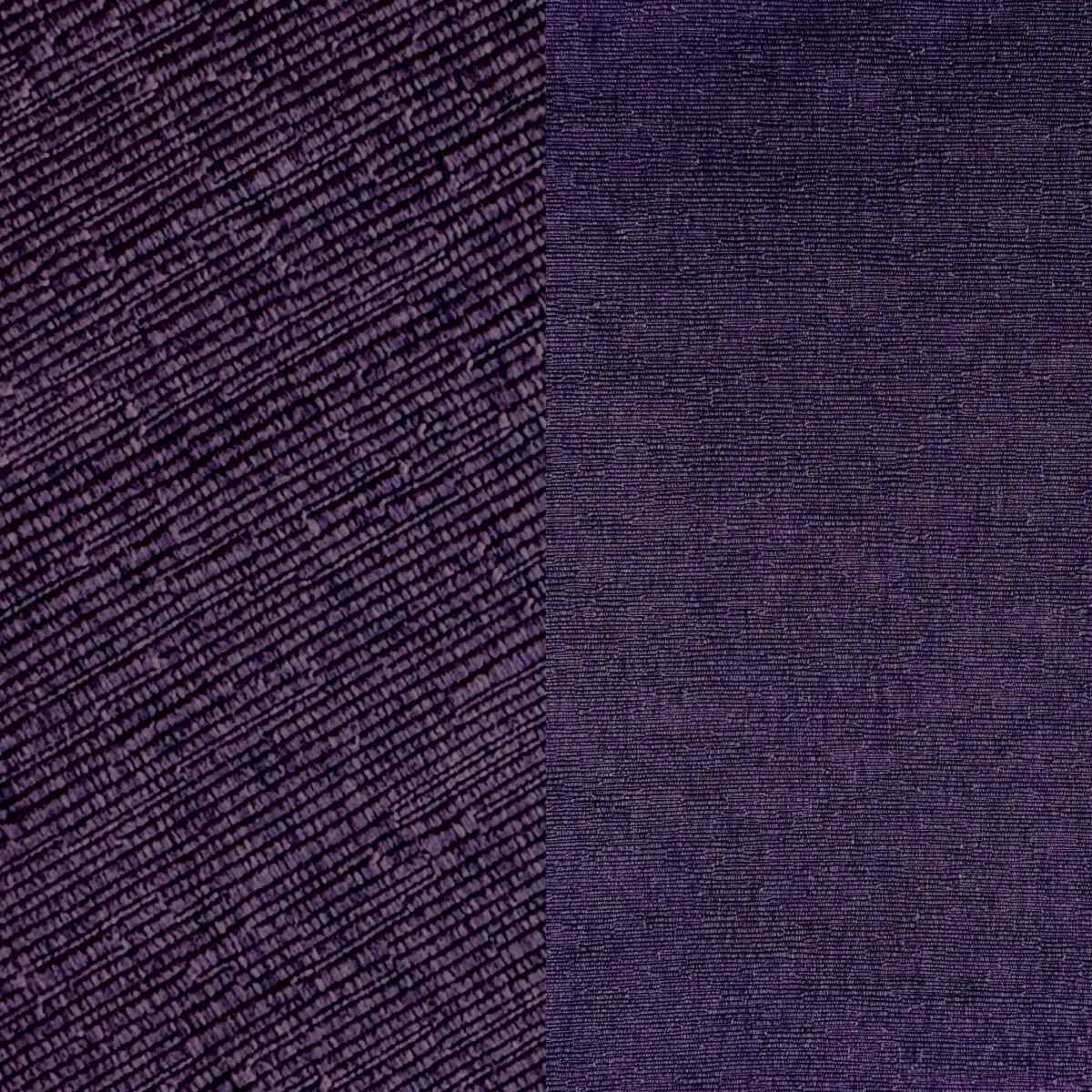Textured deep purple tablecloth, dinner napkin, and runner.