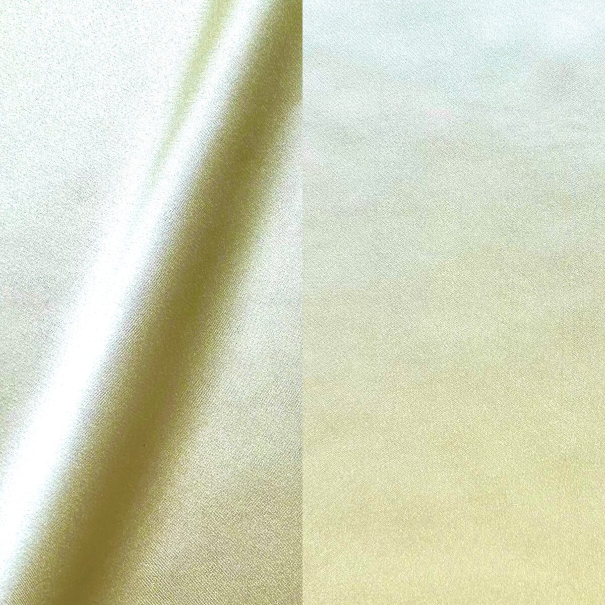 Luxurious butter colored satin tablecloth and runner.