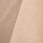 Beige cotton tablecloth and dinner napkin.