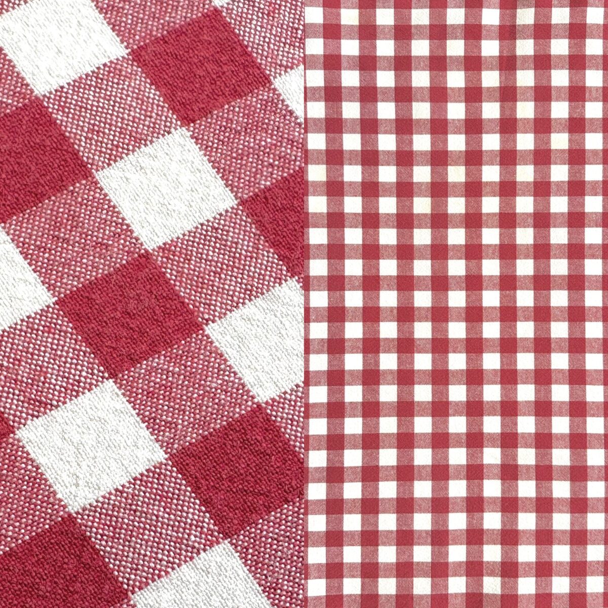 Red and white gingham dinner napkin.