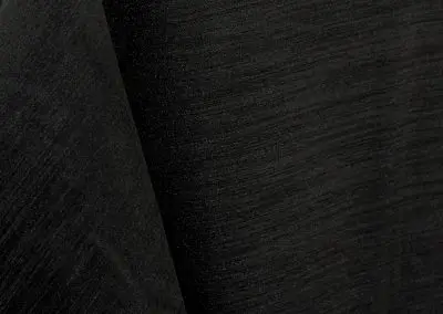 Black majestic dupioni tablecloth, runner, sash, and dinner napkin.