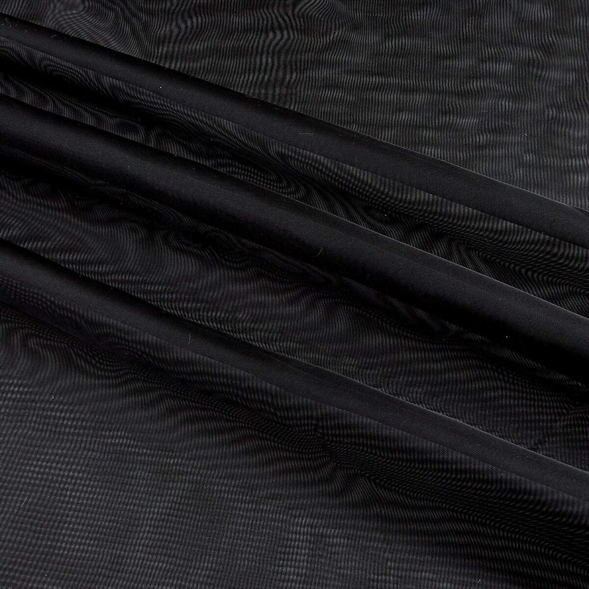 Black sheer voile tablecloth and runner.