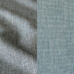 Dusty blue textured tablecloth.