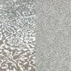 Elegant neutral patterned tablecloth and runner.