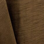 Brown majestic dupioni tablecloth, runner, sash, and dinner napkin.