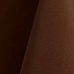 Brown polyester tablecloth, runner, sash, and dinner napkin.