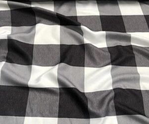 Black and white gingham tablecloth.