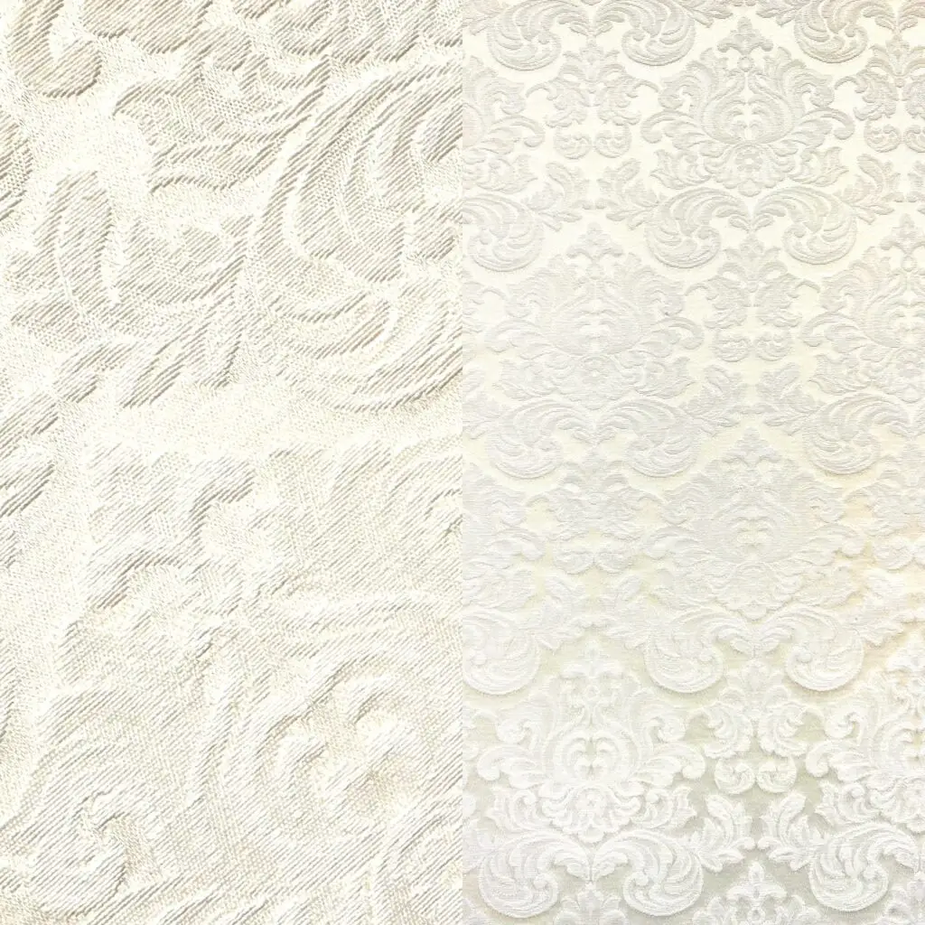 Elegant cream damask runner.
