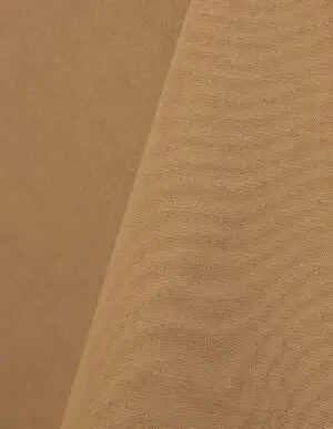 Camel tan cotton tablecloth and dinner napkin.