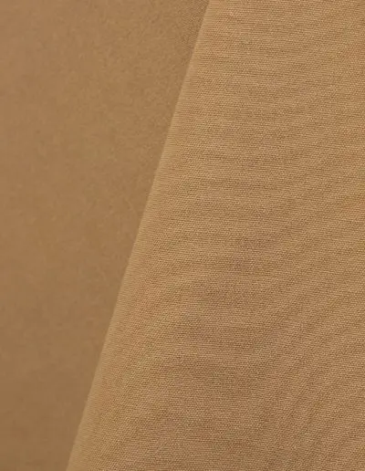 Camel tan cotton tablecloth and dinner napkin.
