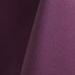 Claret purple polyester tablecloth, runner, sash, and dinner napkin.