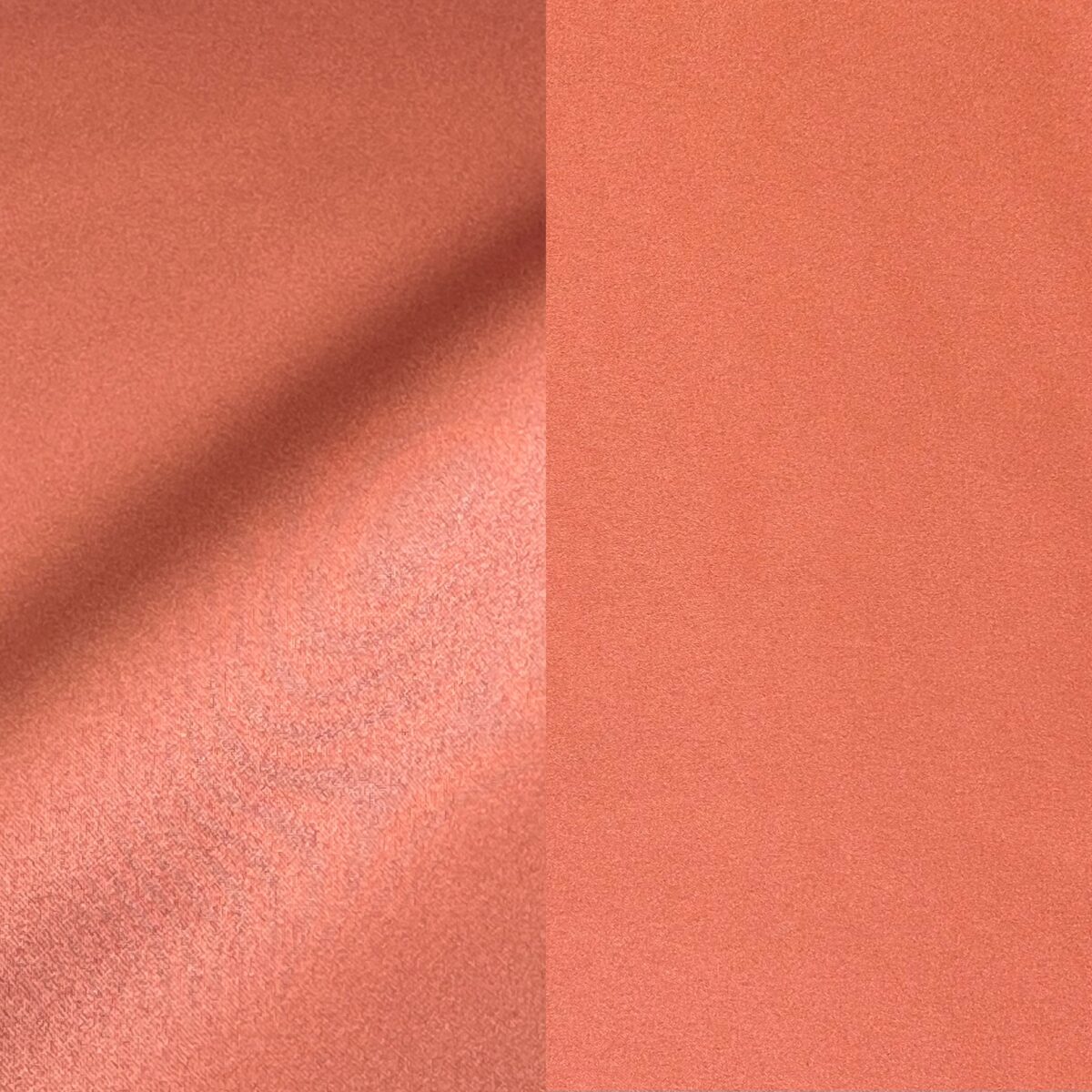 Coral satin tablecloth and runner.