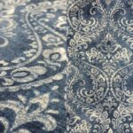 Denim blue and white paisley print tablecloth.