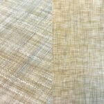 Organic tan tablecloth, runner, and dinner napkin.