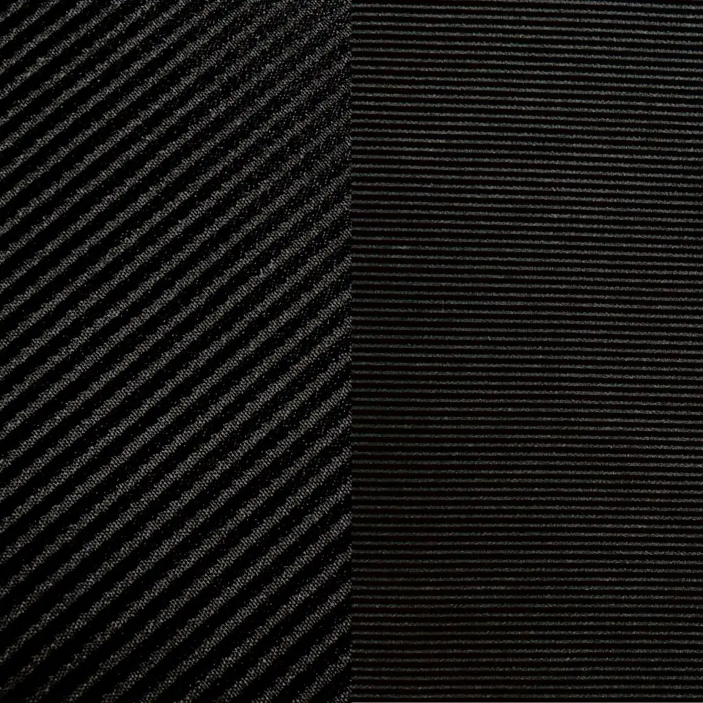 Thin black tone-on-tone stripe dinner napking and cocktail napkin.