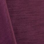 Eggplant purple majestic dupioni tablecloth, runner, sash, and dinner napkin.