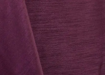 Eggplant purple majestic dupioni tablecloth, runner, sash, and dinner napkin.
