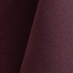 Eggplant purple polyester tablecloth, runner, sash, and dinner napkin.