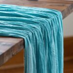 French blue bohemian gauzy runner.