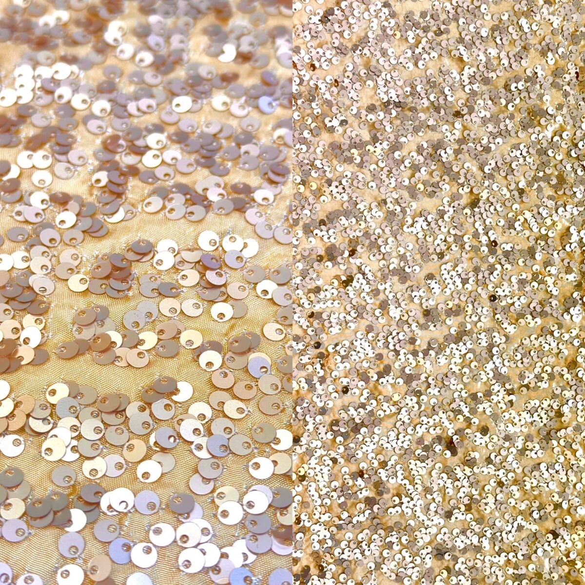 Champagne sequin tablecloth and runner.