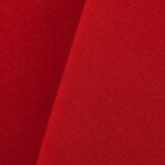 Bright red cotton tablecloth and dinner napkin.