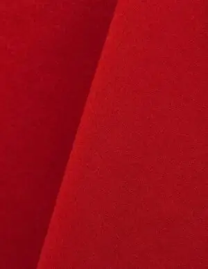 Bright red cotton tablecloth and dinner napkin.