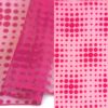 Hot pink sheer polka dot tablecloth and runner.