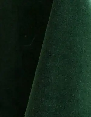 Rich hunter green velvet tablecloth and dinner napkin.