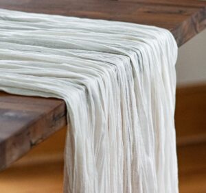 Ivory bohemian gauzy runner.