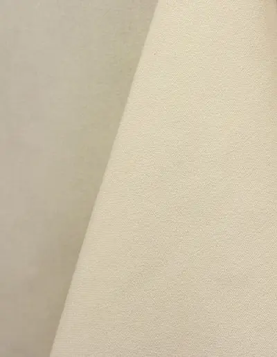 Ivory cotton tablecloth and dinner napkin.