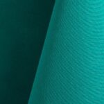 Jade green polyester tablecloth, runner, sash, and dinner napkin.
