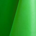 Kelly green polyester tablecloth, runner, sash, and dinner napkin.