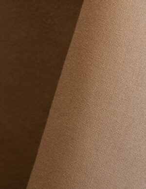 Khaki tan cotton tablecloth and dinner napkin.