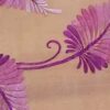 Lilac, lavender, and royal purple feather print sheer tablecloth and runner.