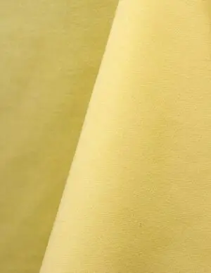 Pale yellow cotton tablecloth and dinner napkin.