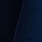 Rich navy blue velvet tablecloth and dinner napkin.