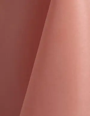 Mauve pink polyester tablecloth, runner, sash, and dinner napkin.