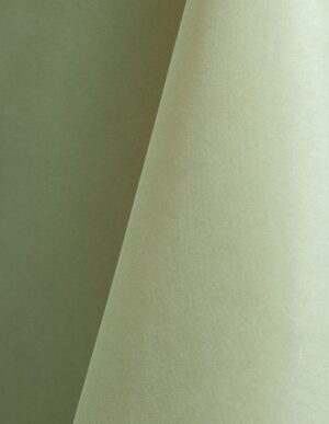 Mint green polyester tablecloth, runner, sash, and dinner napkin.