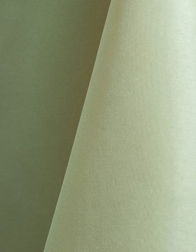 Mint green polyester tablecloth, runner, sash, and dinner napkin.