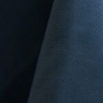 Navy blue polyester tablecloth, runner, sash, and dinner napkin.