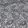 Pewter sequin leaf print sheer tablecloth and runner.