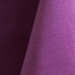 Plum purple polyester tablecloth, runner, sash, and dinner napkin.