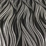 Black and silver glitzy abstract print tablecloth.