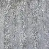 Silver sequin leaf print sheer tablecloth and runner.