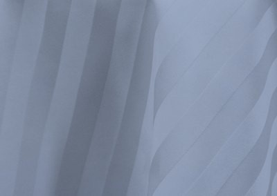 Silver grey satin stripe tablecloth.