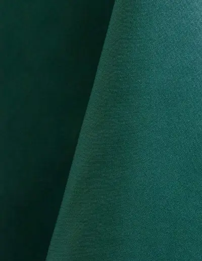 Teal blue green polyester tablecloth, runner, sash, and dinner napkin.