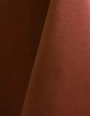 Terracotta polyester tablecloth, runner, sash, and dinner napkin