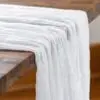 White bohemian gauzy runner.