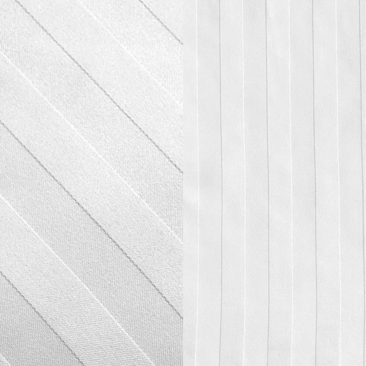 White satin stripe tablecloth.